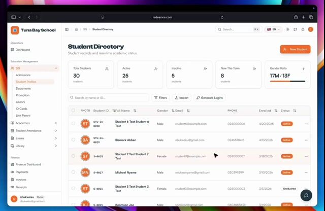 Student Information System demo