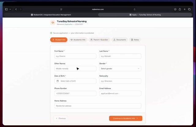 Admissions demo